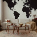 Wall Mural Minimalist world map - black outline of continents on a white background 95909