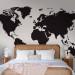 Wall Mural Minimalist world map - black outline of continents on a white background 95909 additionalThumb 2
