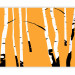 Wall Mural Birch forest - black and white tree trunks on an orange coloured background 96609 additionalThumb 5