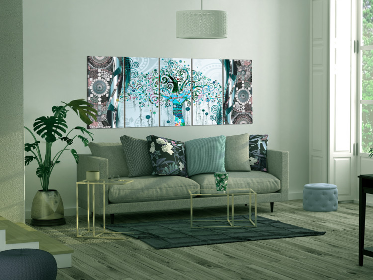 Canvas Print Tree of Life (5-piece) - Colorful Mosaic in the Style of Gustav Klimt 98609 additionalImage 3