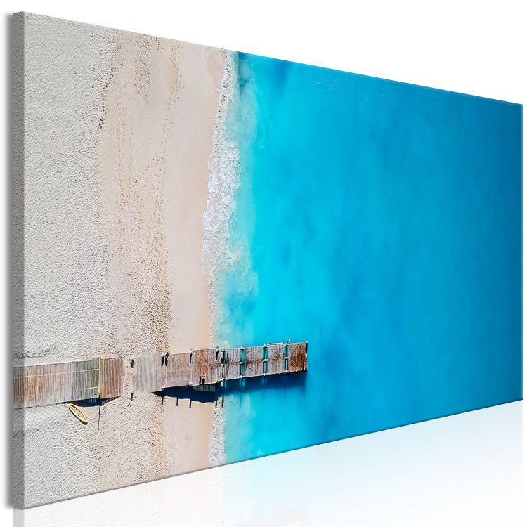 Canvas Art Print Sea and Wooden Bridge (1 Part) Narrow Blue 113819 additionalImage 2