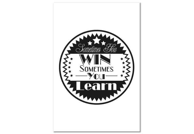 Canvas Print Inspirational Graphic Design (1-part) - Black and White Texts in a Circle 114719