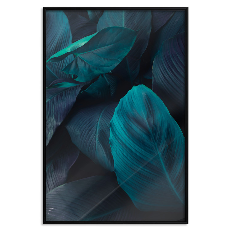 Poster Jungle night - composition with large dark green tropical leaves 115119 additionalImage 18