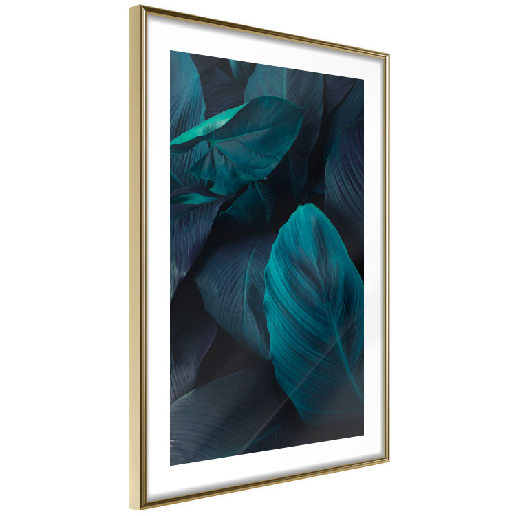 Poster Jungle night - composition with large dark green tropical leaves 115119 additionalImage 6