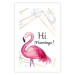 Wall Poster Hi Flamingo! - geometric composition with a pink bird and texts 115319 additionalThumb 25