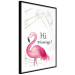 Wall Poster Hi Flamingo! - geometric composition with a pink bird and texts 115319 additionalThumb 11