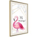 Wall Poster Hi Flamingo! - geometric composition with a pink bird and texts 115319 additionalThumb 2
