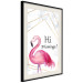 Wall Poster Hi Flamingo! - geometric composition with a pink bird and texts 115319 additionalThumb 3