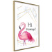Wall Poster Hi Flamingo! - geometric composition with a pink bird and texts 115319 additionalThumb 8