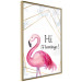 Wall Poster Hi Flamingo! - geometric composition with a pink bird and texts 115319 additionalThumb 14