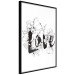 Wall Poster Love in Flowers - black and white composition with a sign among vegetation 116519 additionalThumb 10