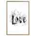 Wall Poster Love in Flowers - black and white composition with a sign among vegetation 116519 additionalThumb 14