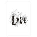 Wall Poster Love in Flowers - black and white composition with a sign among vegetation 116519 additionalThumb 19
