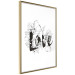 Wall Poster Love in Flowers - black and white composition with a sign among vegetation 116519 additionalThumb 6
