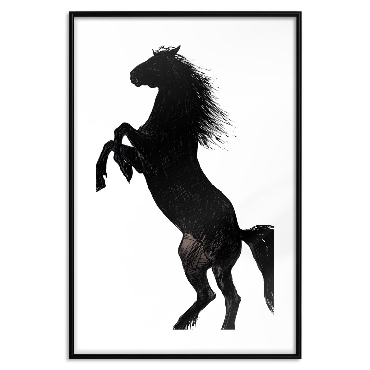 Wall Poster Horse Dance - black and white composition with the silhouette of a standing horse 118919 additionalImage 17