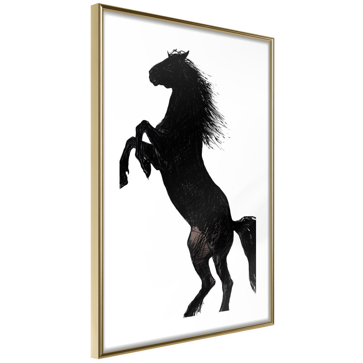Wall Poster Horse Dance - black and white composition with the silhouette of a standing horse 118919 additionalImage 8
