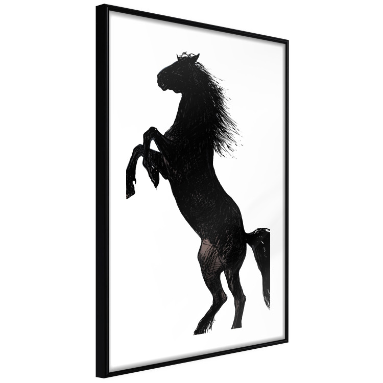 Wall Poster Horse Dance - black and white composition with the silhouette of a standing horse 118919 additionalImage 13
