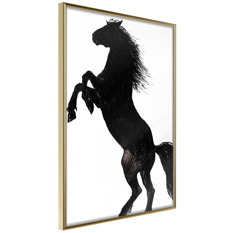 Wall Poster Horse Dance - black and white composition with the silhouette of a standing horse 118919 additionalImage 14