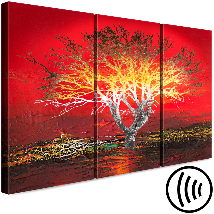 Canvas Print Alien landscape - a disturbing tree on an abstract red background 122319 additionalImage 6
