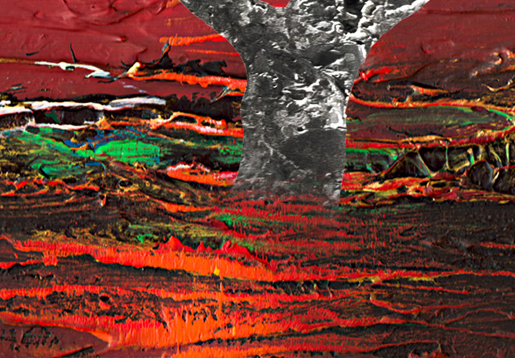 Canvas Print Alien landscape - a disturbing tree on an abstract red background 122319 additionalImage 4