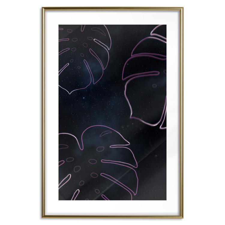 Poster Galactic Monstera - abstract neon monstera leaf in space 122619 additionalImage 14