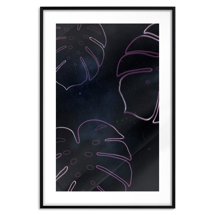 Poster Galactic Monstera - abstract neon monstera leaf in space 122619 additionalImage 15