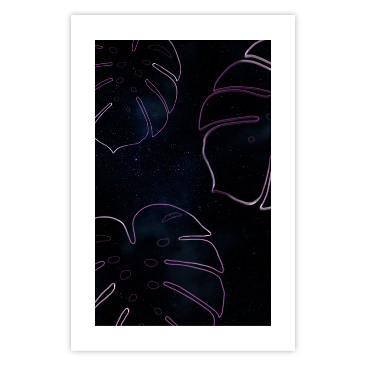 Poster Galactic Monstera - abstract neon monstera leaf in space 122619 additionalImage 19