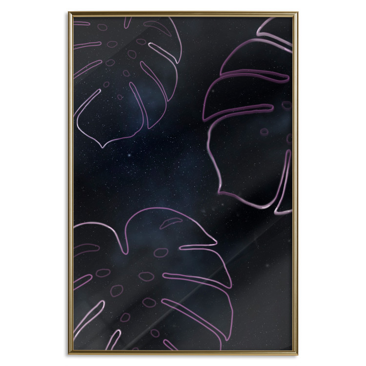 Poster Galactic Monstera - abstract neon monstera leaf in space 122619 additionalImage 16