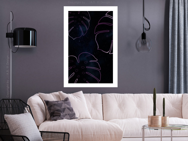 Poster Galactic Monstera - abstract neon monstera leaf in space 122619 additionalImage 2