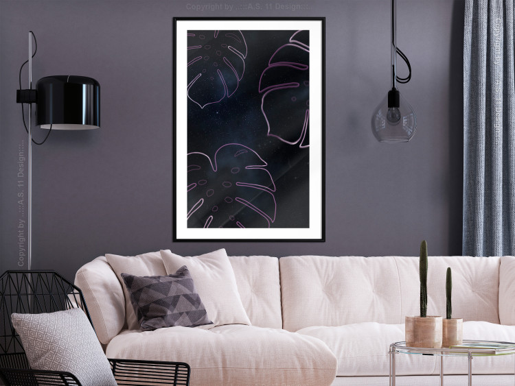 Poster Galactic Monstera - abstract neon monstera leaf in space 122619 additionalImage 4