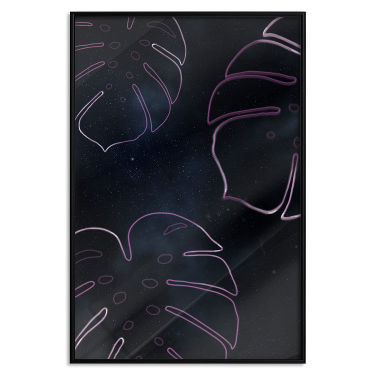 Poster Galactic Monstera - abstract neon monstera leaf in space 122619 additionalImage 18