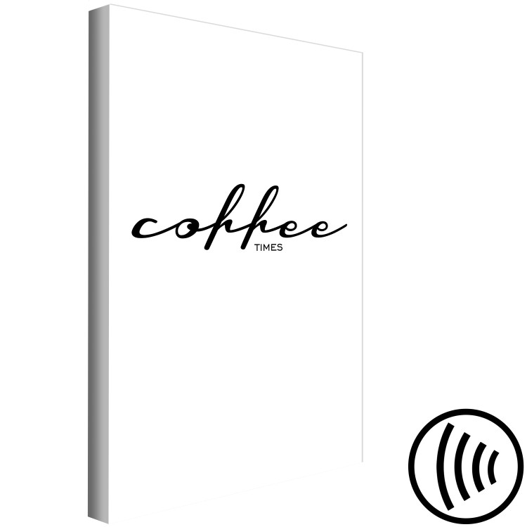 Canvas Time for a coffee - black and white text in English for the kitchen 122919 additionalImage 6