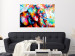 Wall Poster Elephant's Gaze - abstract colorful animal on a multicolored background 127319 additionalThumb 2