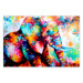 Wall Poster Elephant's Gaze - abstract colorful animal on a multicolored background 127319