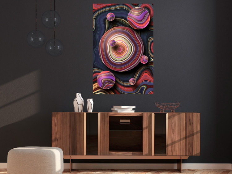 Wall Poster Drops of Fantasy - abstract composition of colorful spheres with waves 128019 additionalImage 2