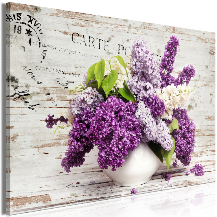Canvas Print May Bouquet (1-part) wide - lavender flowers in vintage style 128419 additionalImage 2