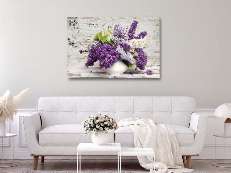 Canvas Print May Bouquet (1-part) wide - lavender flowers in vintage style 128419 additionalImage 3