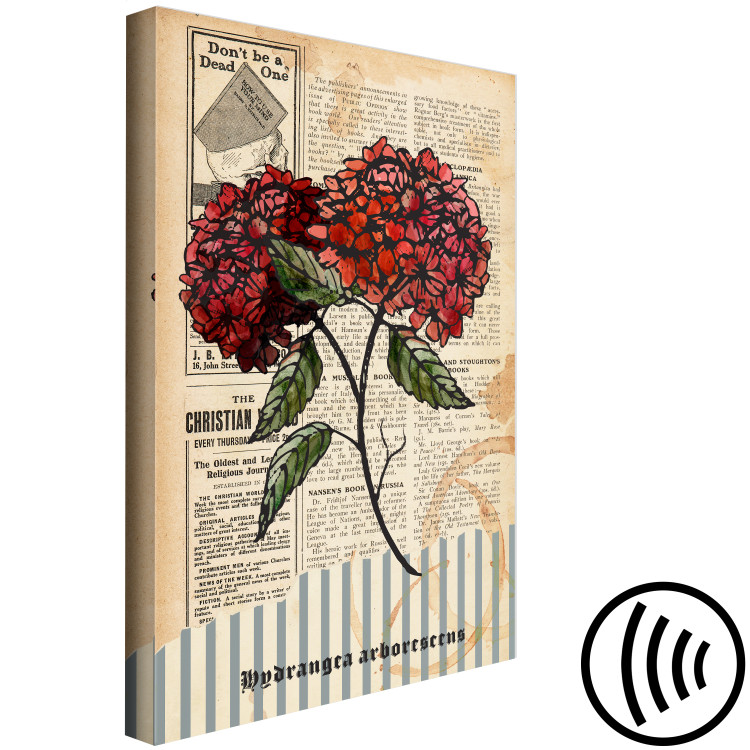 Canvas Print Morning Flowers (1-part) vertical - red flowers in retro motif 129419 additionalImage 6