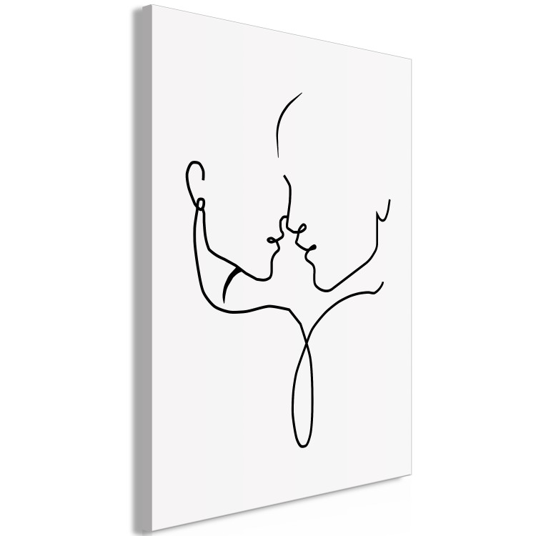 Canvas Shared Glance (1-piece) Vertical - line art of loving characters 130719 additionalImage 2