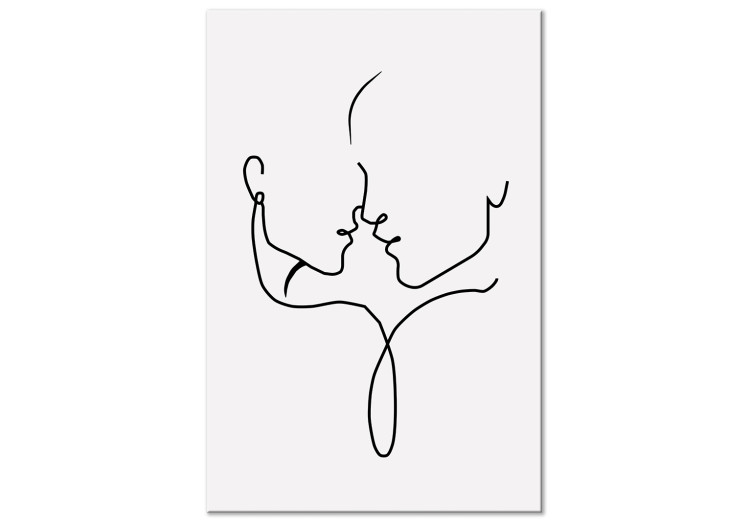 Canvas Shared Glance (1-piece) Vertical - line art of loving characters 130719