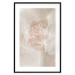 Poster Blossoming Scent - white line art of a flower on an abstract beige background 130819 additionalThumb 15