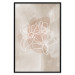 Poster Blossoming Scent - white line art of a flower on an abstract beige background 130819 additionalThumb 16