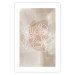 Poster Blossoming Scent - white line art of a flower on an abstract beige background 130819 additionalThumb 25