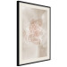 Poster Blossoming Scent - white line art of a flower on an abstract beige background 130819 additionalThumb 2