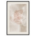 Poster Blossoming Scent - white line art of a flower on an abstract beige background 130819 additionalThumb 19
