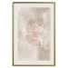 Poster Blossoming Scent - white line art of a flower on an abstract beige background 130819 additionalThumb 20