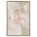 Poster Blossoming Scent - white line art of a flower on an abstract beige background 130819 additionalThumb 21