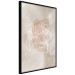 Poster Blossoming Scent - white line art of a flower on an abstract beige background 130819 additionalThumb 13