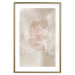 Poster Blossoming Scent - white line art of a flower on an abstract beige background 130819 additionalThumb 16