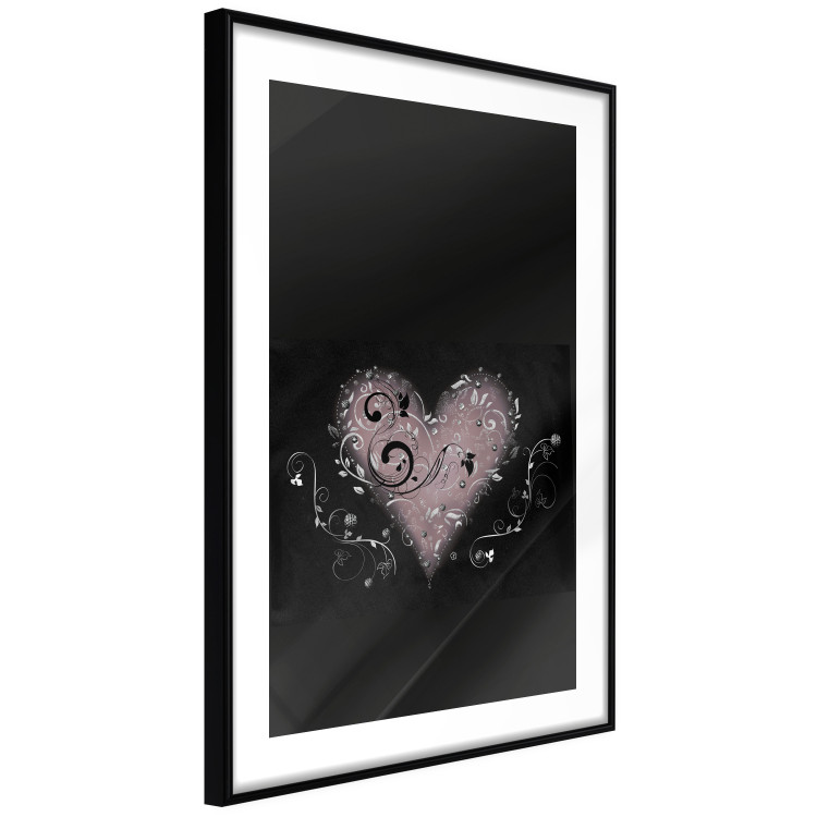 Wall Poster For a Friend - heart in a light composition of ornaments on a black background 131919 additionalImage 8